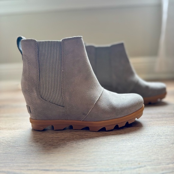 SOREL Women’s Gray Suede Leather Wedge Booties, 8.5 - Picture 2 of 8